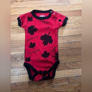 Lazy One Red and Black Maple Leaf Bodysuit